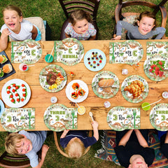 oitnlaughter dinosaur party-packaging showcases complete meal setup for gatherings