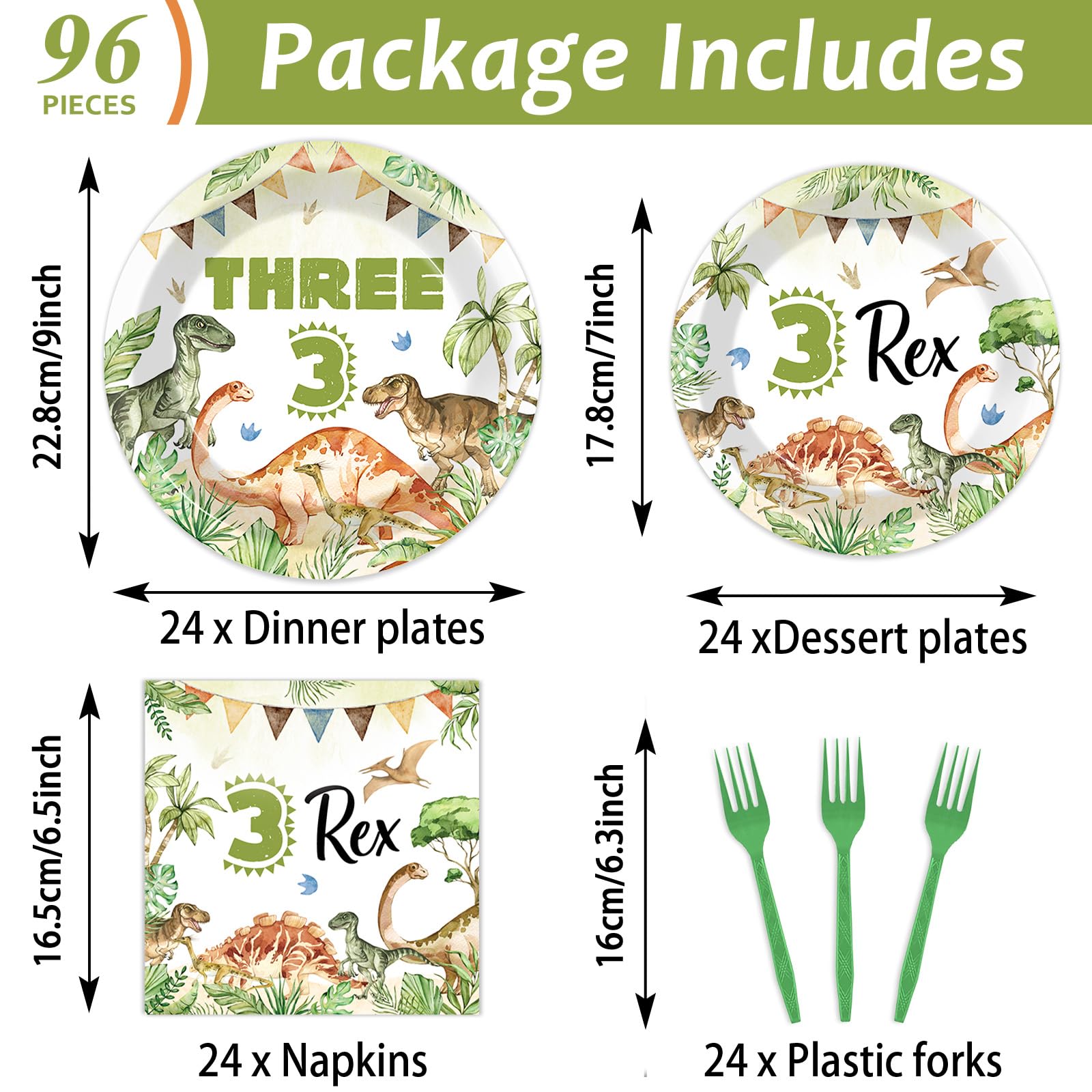oitnlaughter 9-inch plates feature vibrant dinosaur artwork for celebrations