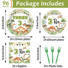 oitnlaughter 9-inch plates feature vibrant dinosaur artwork for celebrations