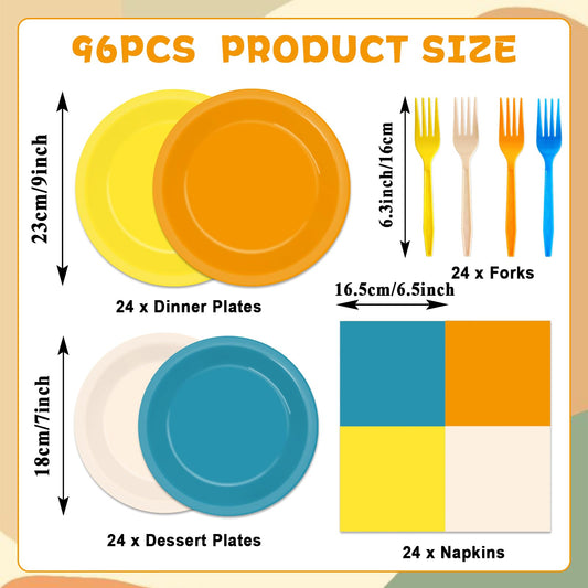 Oitnlaughter Here Comes The Sun dessert plates 7-inch with vibrant colors for party charm