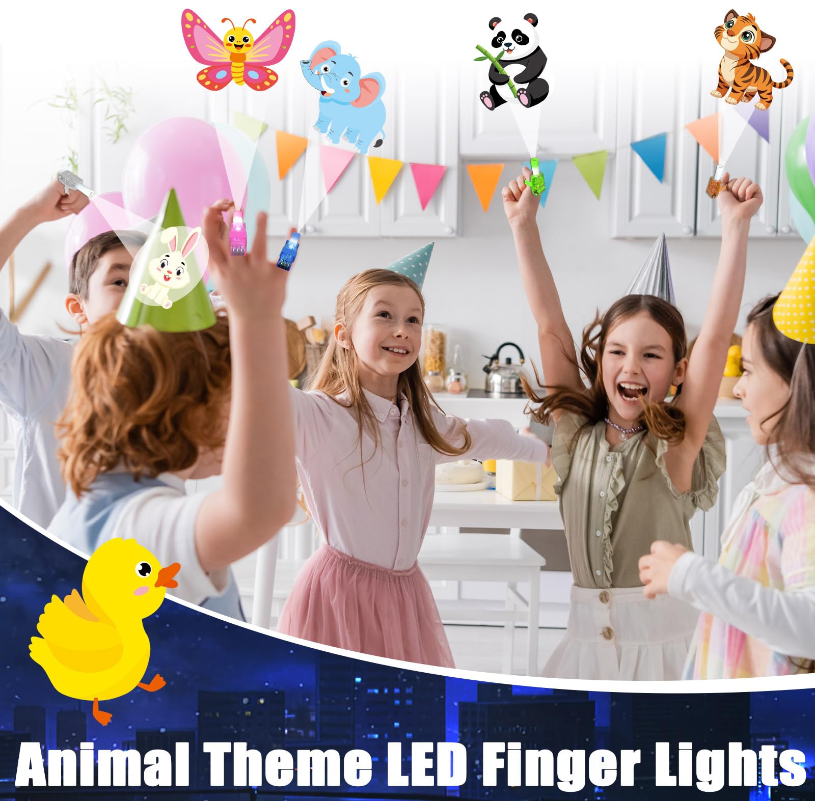 Oitnlaughter LED finger light adds glow to kid party decorations and activities