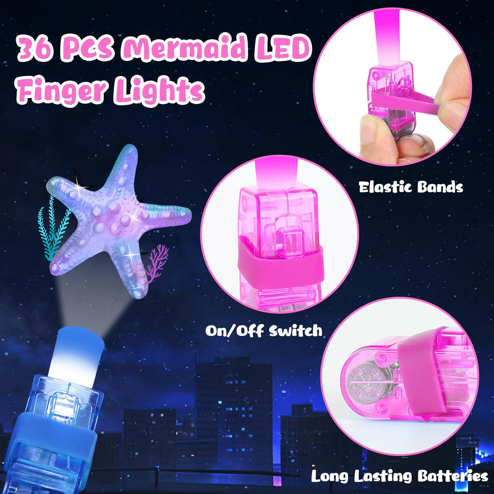 Oitnlaughter Mermaid LED finger light pattern 3 creates luminous favors for kids