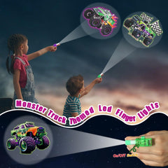 Oitnlaughter Monster Truck LED finger light purple design, durable party accessory.