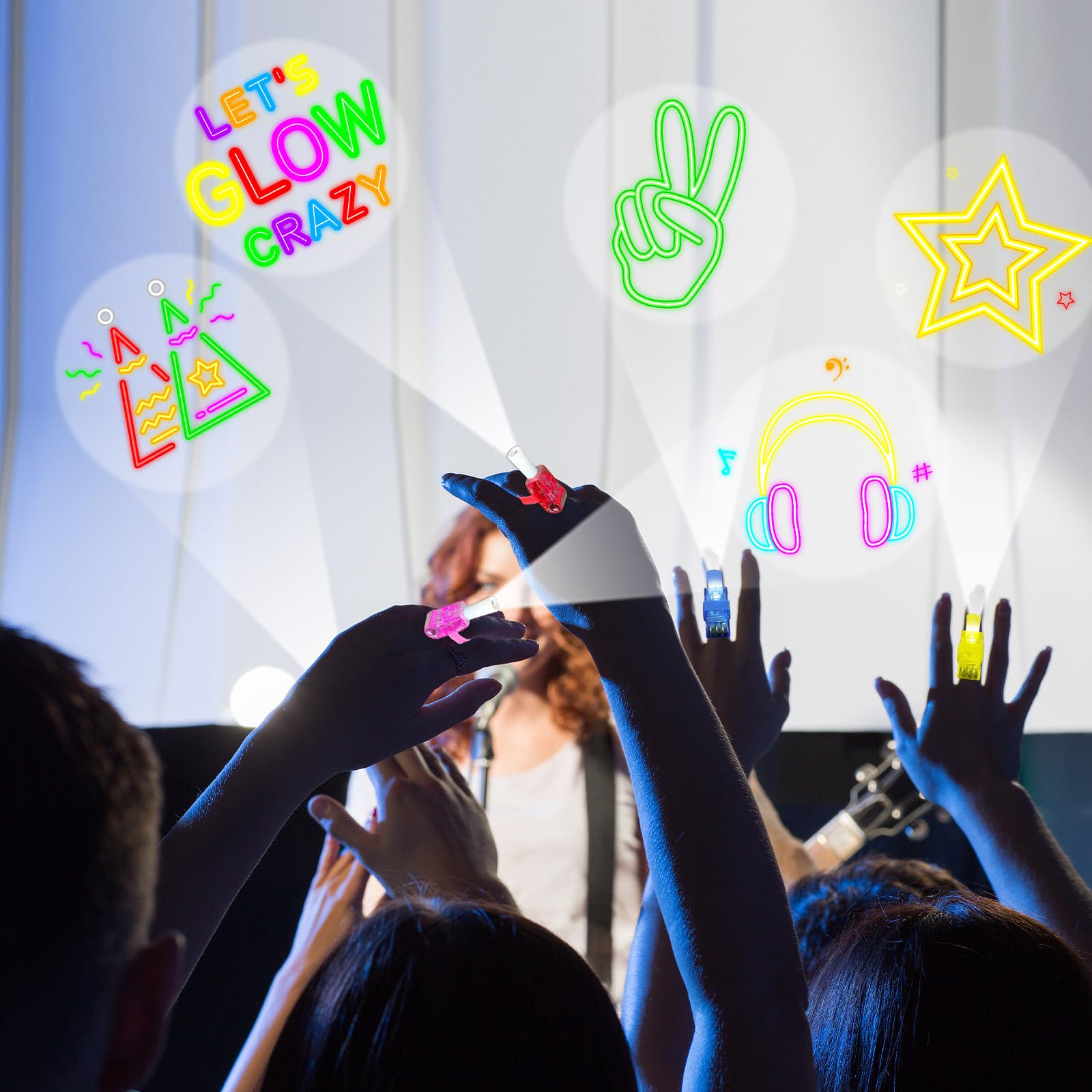 Oitnlaughter neon finger light glow at night for social media moments.