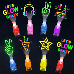 Oitnlaughter neon happy birthday finger light on hand for vibrant party glow.
