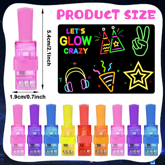 Oitnlaughter neon finger light patterns display eight playful designs.