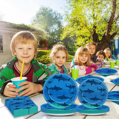 Oitnlaughter ocean-themed tableware set image showing coordinated party decor.