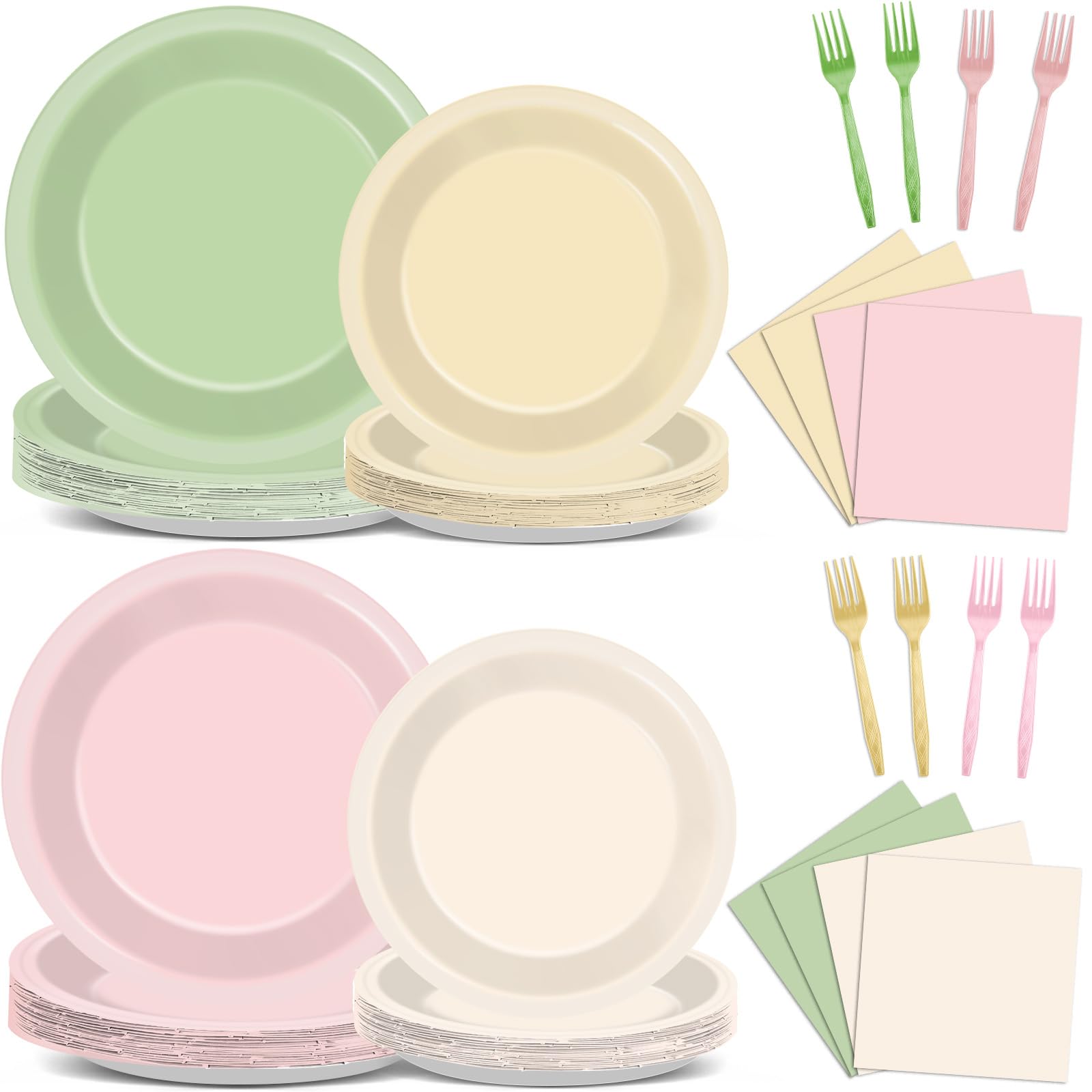 Oitnlaughter pink and sage green 9in plates for stylish, easy serving at celebrations.