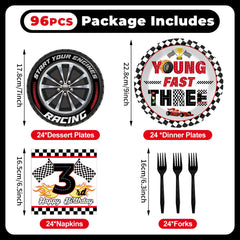 Oitnlaughter race car plates 7-inch – perfect smaller plates for kids' table fun.