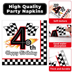 Oitnlaughter racing car napkins offer soft, absorbent tissue for quick cleanups