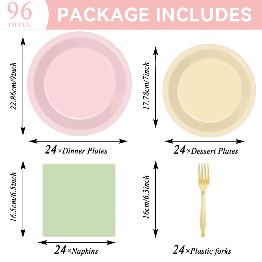 Oitnlaughter sage dusty pink 9in plates for a chic boho tabletop.