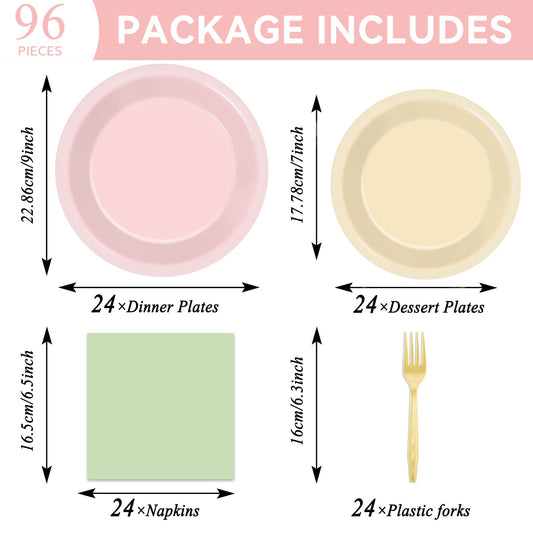 Oitnlaughter sage dusty pink 9in plates for a chic boho tabletop.