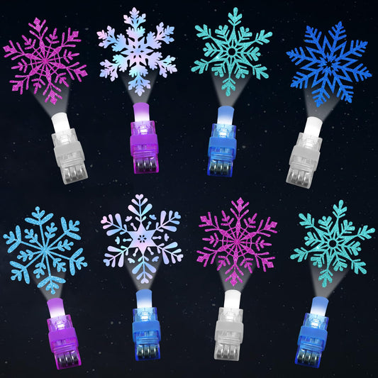Oitnlaughter Snowflake LED finger light with six designs for winter party favors.