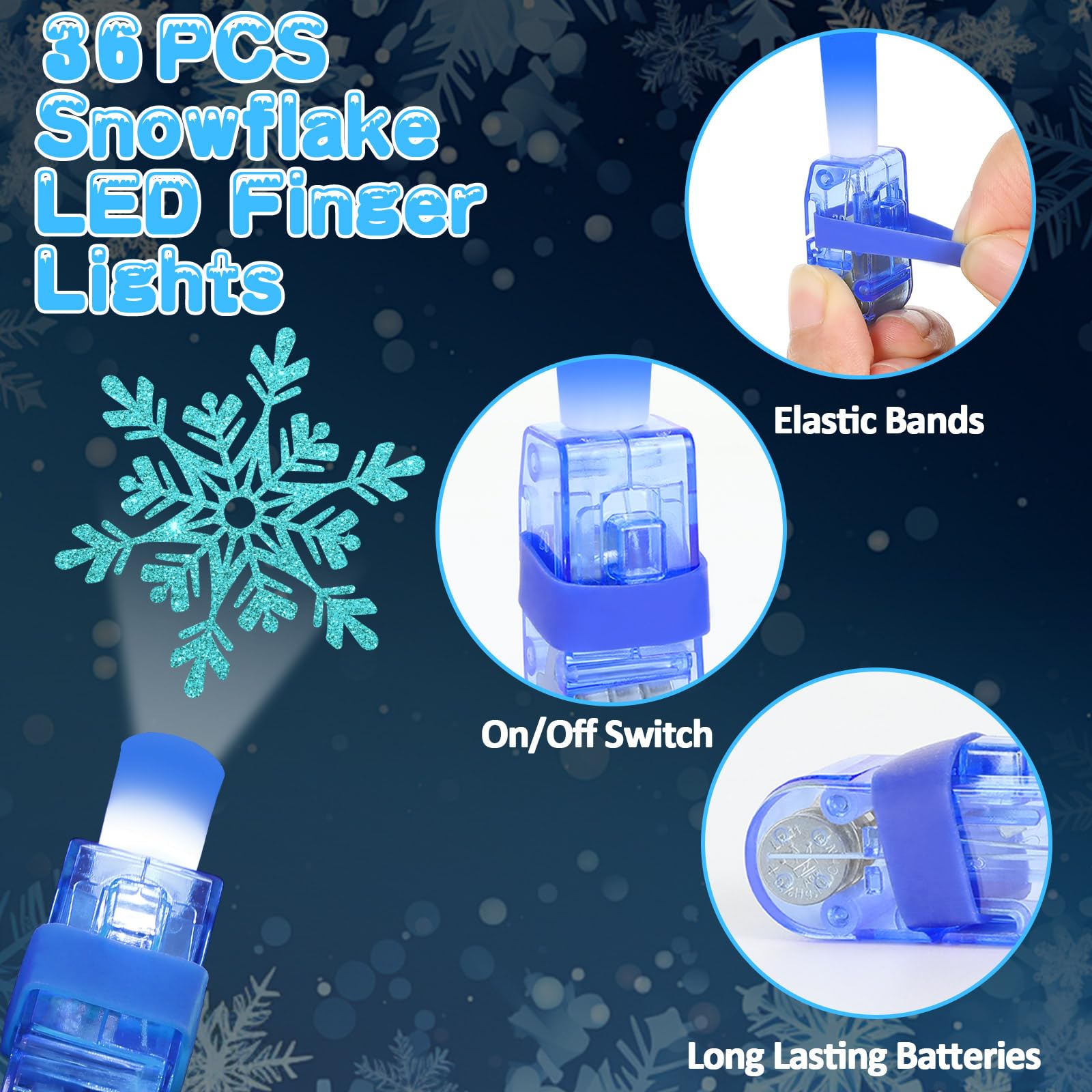 Oitnlaughter Snowflake LED lights come in six designs for versatile party décor.