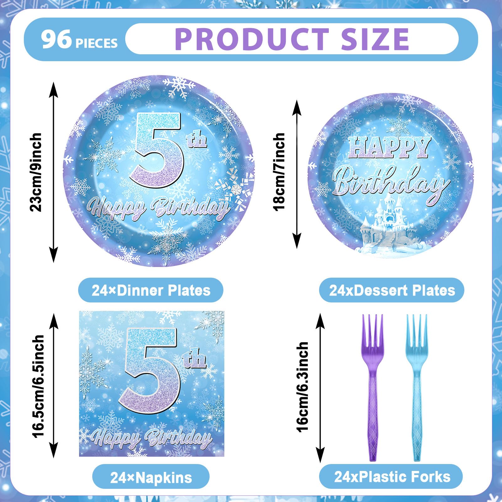 Oitnlaughter snowflake 7-inch purple plates add festive color to kids' party