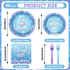 Oitnlaughter snowflake 7-inch purple plates add festive color to kids' party