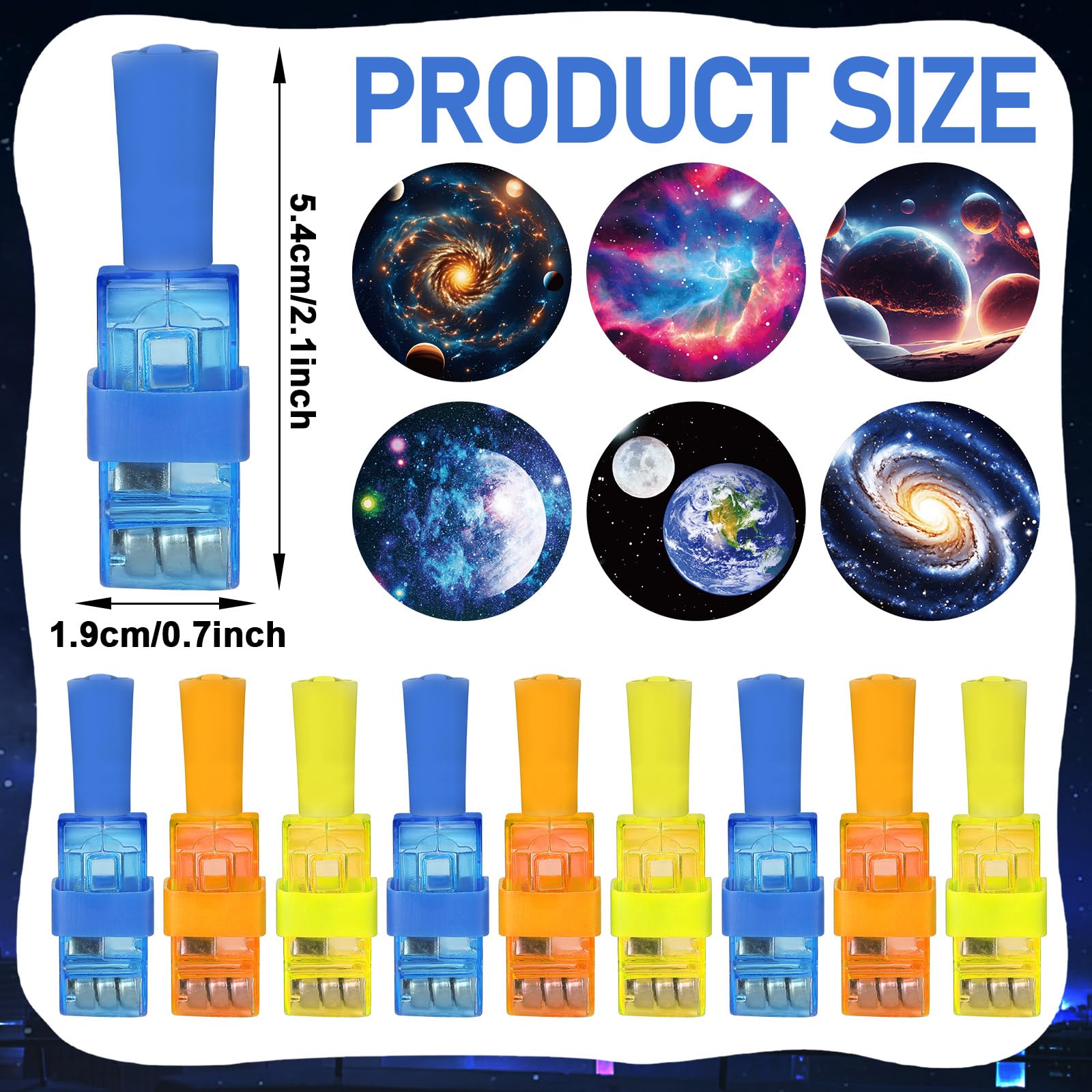 Oitnlaughter space finger lights with nebula glow create magical glow-in-the-dark moments at celebrations.