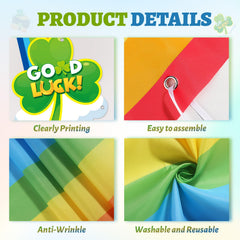 Oitnlaughter St. Patrick's Rainbow Door Banner side-right displays vivid colors for indoor celebrations