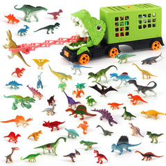 Oiuros dinosaur transport truck front view, durable plastic, realistic detailing.