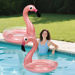 Oiuros pool party setup shows vibrant summer vibes with floats