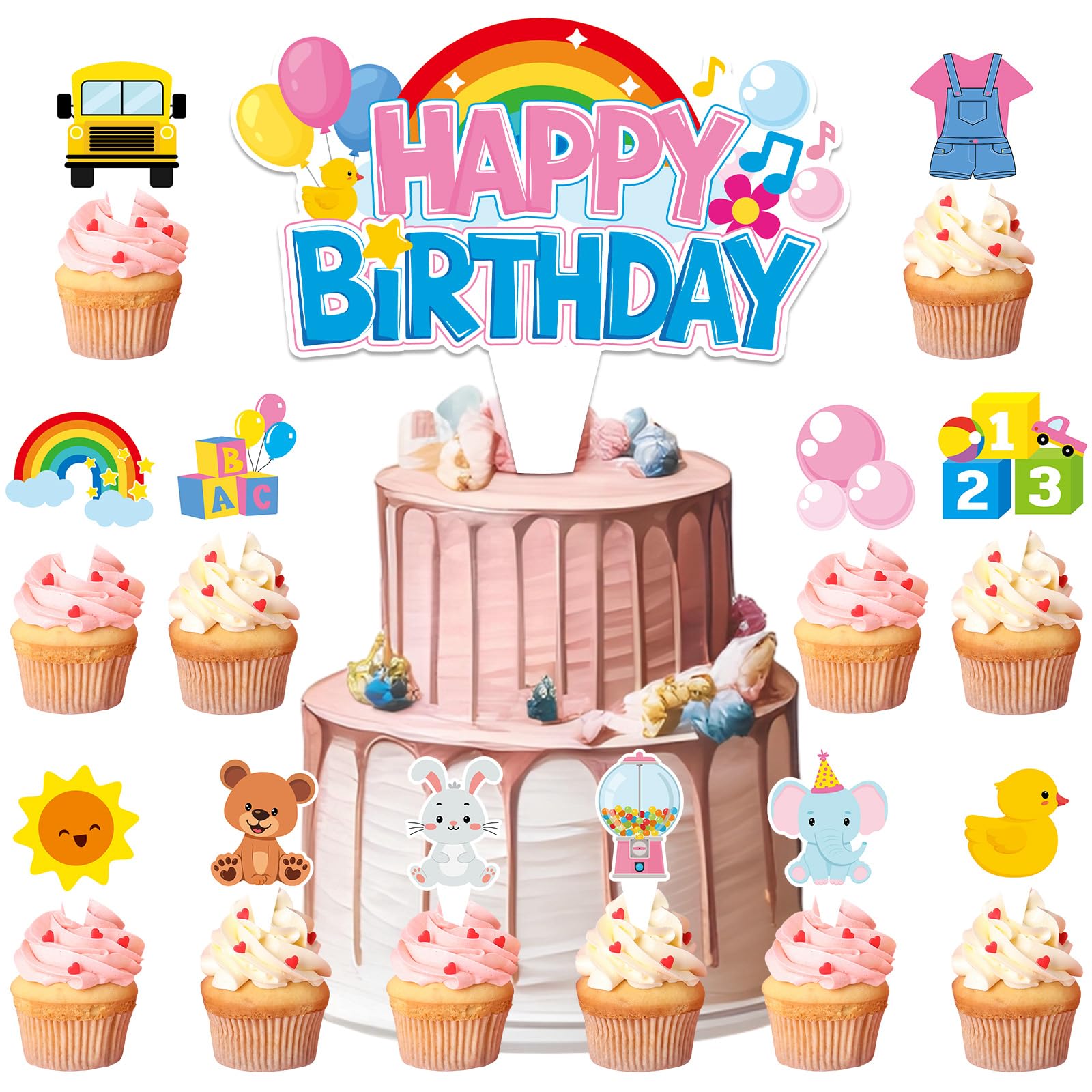 ojustbeok cupcake toppers with overalls design add playful charm to cupcakes for parties