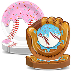 Ojustbeok baseball ice cream drip plates design A on party table for easy serving