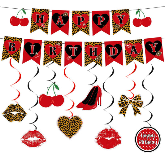 OjustBeOk leopard cherry banner boosts birthday photos with bold red and black print.