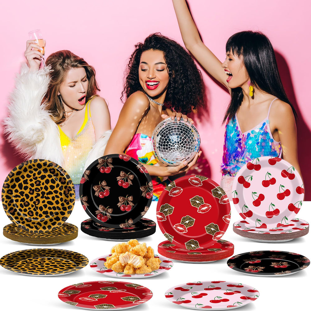 OjustBeOk leopard print plates ease cleanup after events.