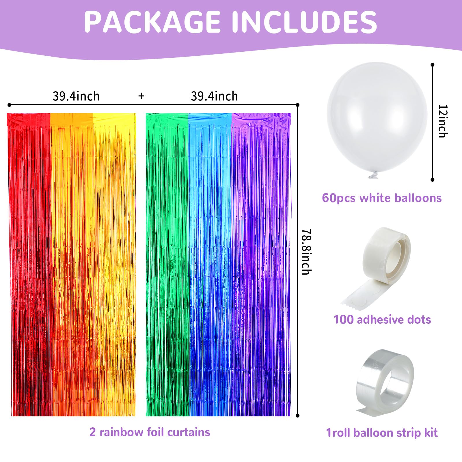 ojustbeok rainbow foil fringe curtains add vibrant backdrop