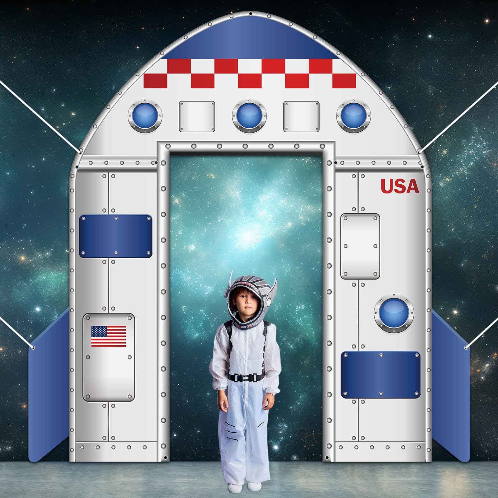 OJustBeOK spaceship hatch door cover transforms any doorway into a space station.
