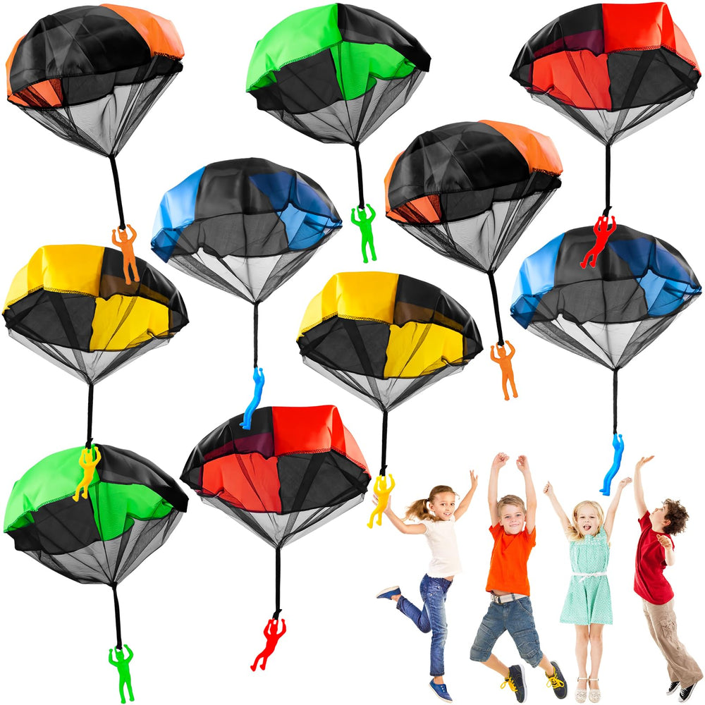 OJYUDD parachute toy blue close-up, highlighting a tangle-free design for uninterrupted outdoor play.