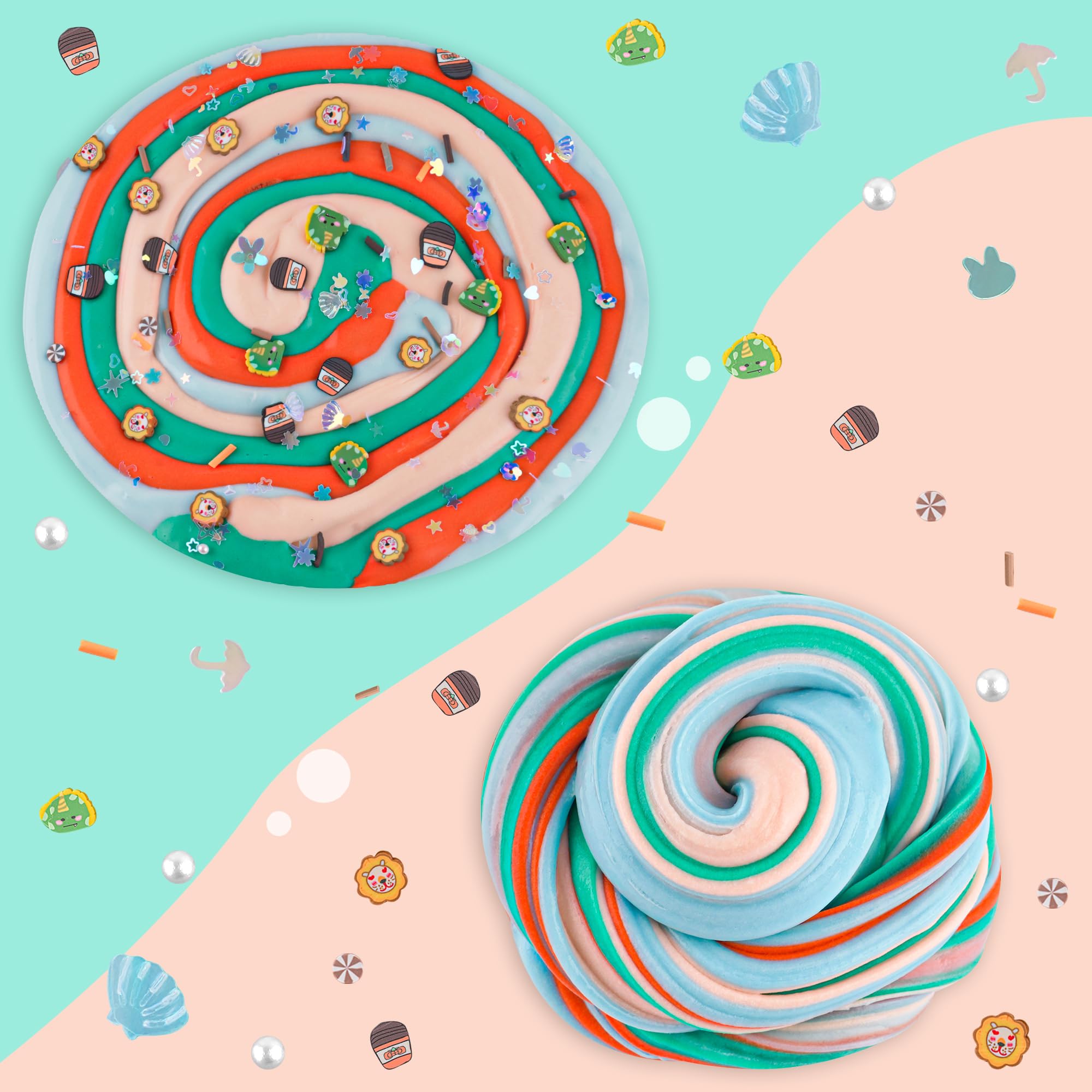 Okaybee bear charm slime showcases cute add-ins for imaginative story play.