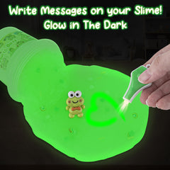 Okaybee glow in the dark slime glows under light for kids.