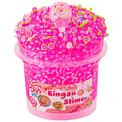 Okaybee Pink Bingsu Slime bottle pour prompts satisfying tactile exploration for kids.