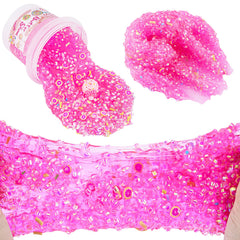 Okaybee Pink Bingsu Slime stretchy texture demonstrates soft, engaging sensory play.