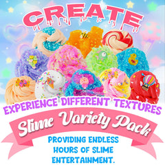 Okaybee candy bingsu slime—colorful swirls and candy-like sparkle
