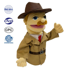 okegztoa puppet showing retractable pole arm control for realistic movement
