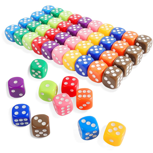 Okehlotos 16mm dice set in storage box, colorful and easy to organize.