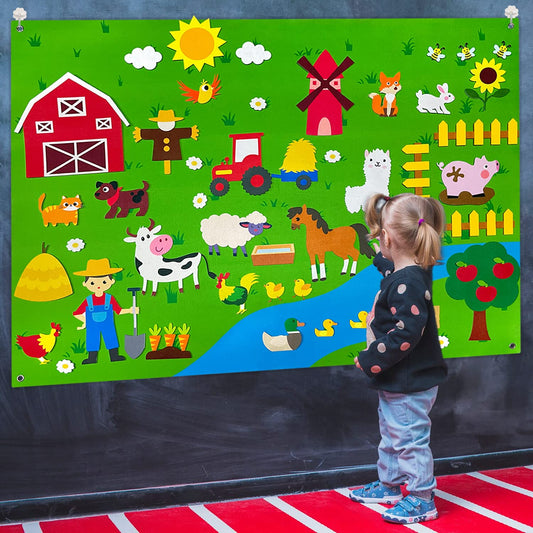 OKGIUGN farm animals story board background for imaginative play.