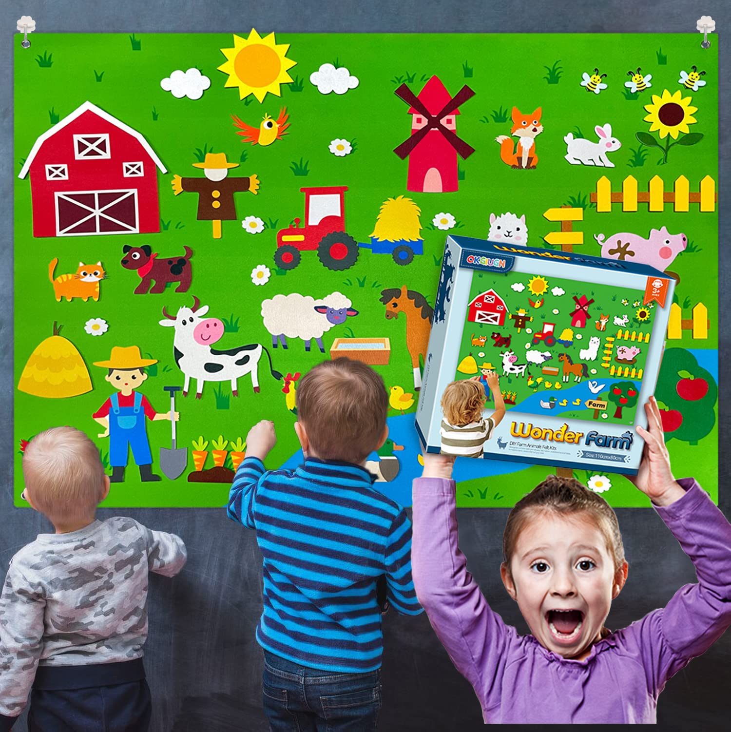 OKGIUGN oversized felt board supports large scenes for group creativity.