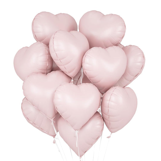 O-Kinee baby pink heart balloons 18-inch 12-pack for celebrations