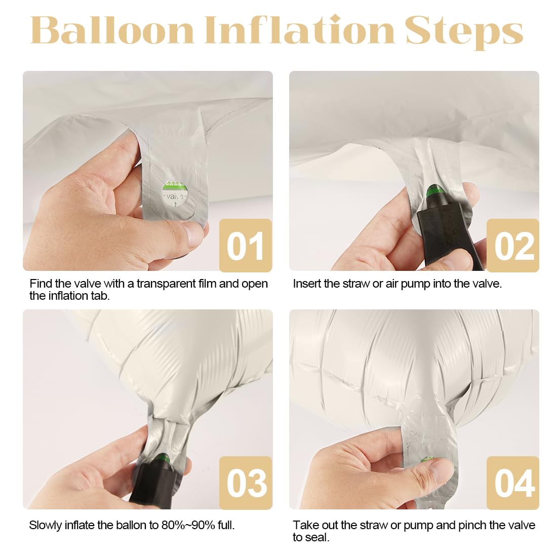 O-Kinee cream white heart balloons create soft, romantic ambiance for birthdays and anniversaries