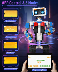 okk STEM Robot remote-control action enables full directional play.