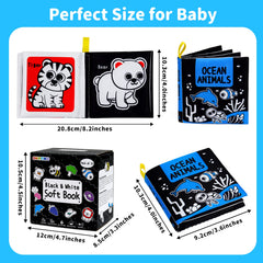 OKOOKO soft baby books: ocean animals enhance contrast and sensory engagement for newborns.