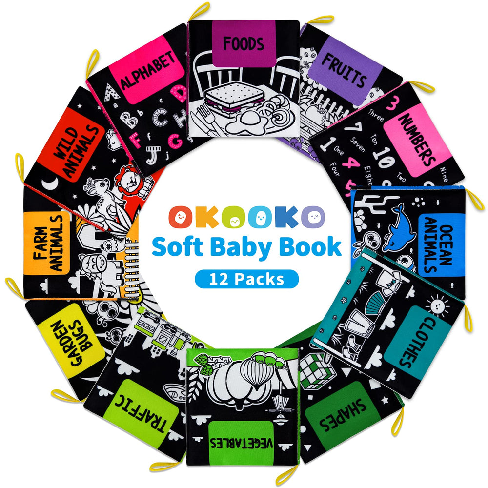 OKOOKO soft baby books: traffic theme introduces daily routines through bold contrasts.