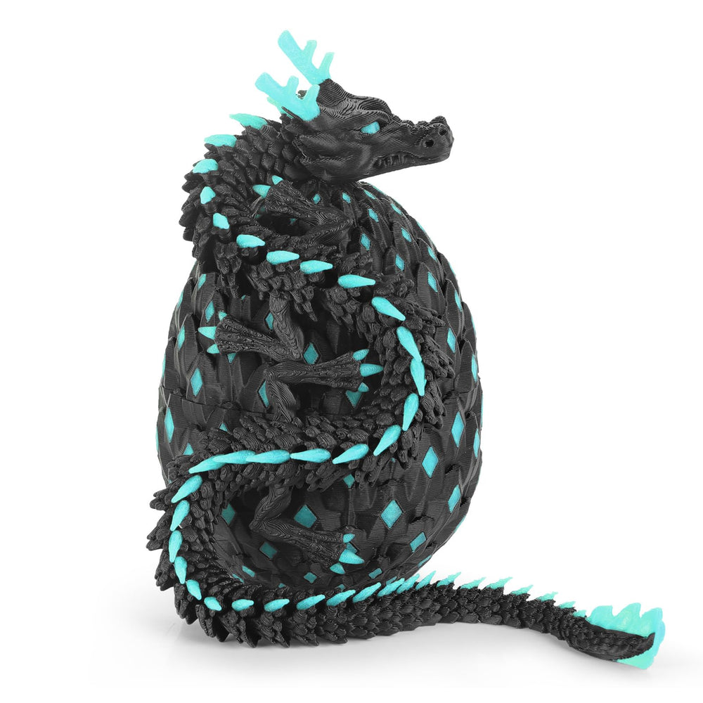 OKYUK 12-inch dragon egg glows blue for dramatic desk decor.