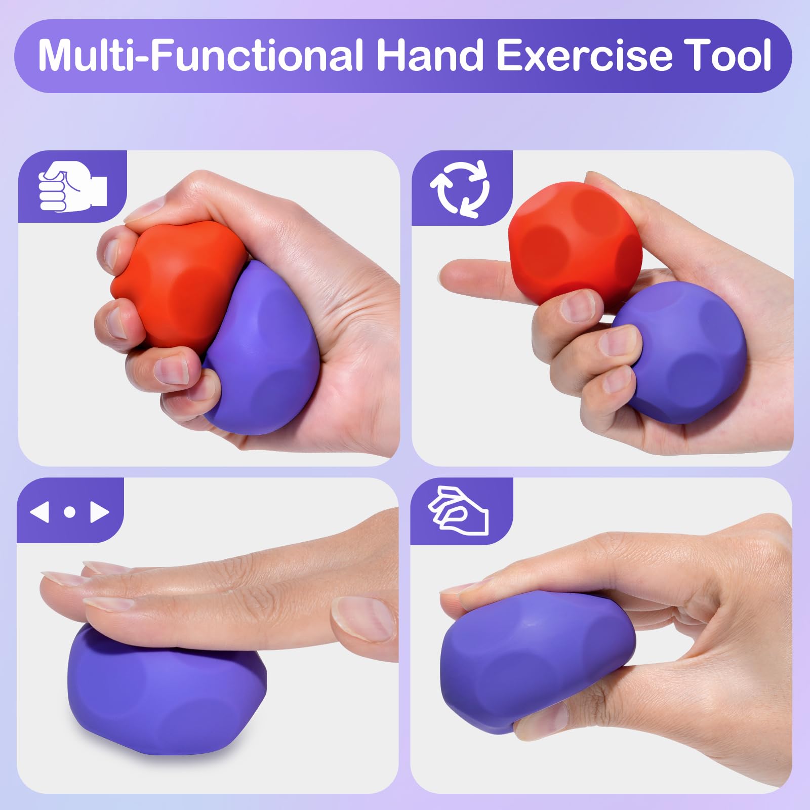 Olaivy hand exercise ball shown in use for grip training.