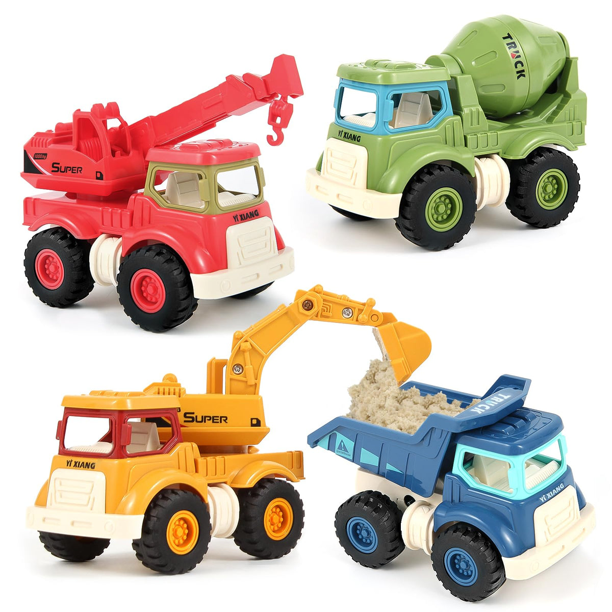 Olbyefly excavator toy with movable arm for imaginative digging play.