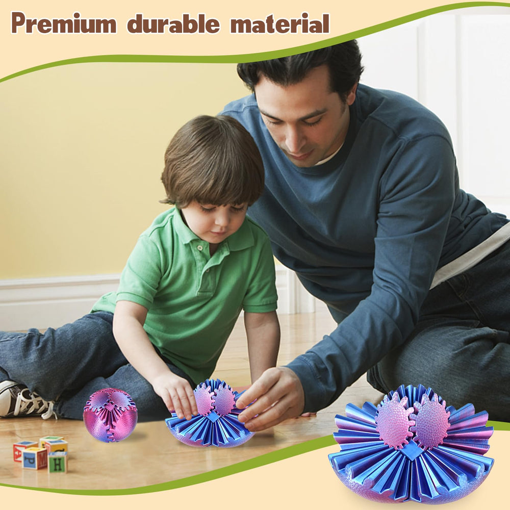 Olee Odee Gear Sphere in rotation promotes calm focus during work.