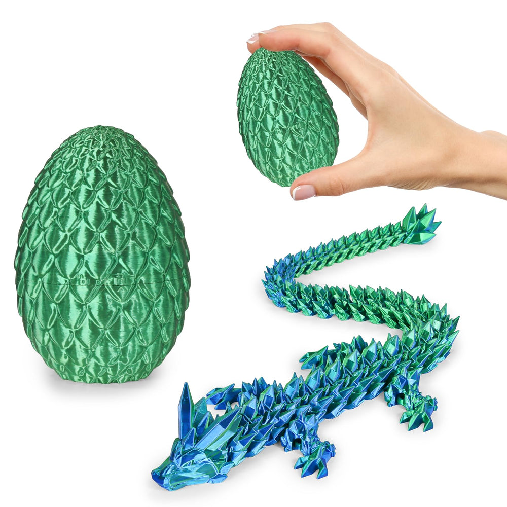 Olee Odee small dragon egg in Christmas green for elegant desk decor.